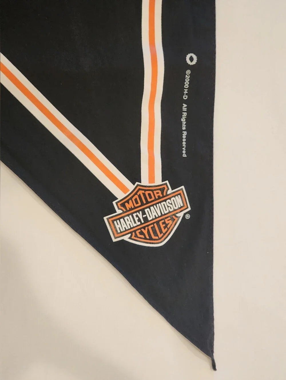 Harley Davidson Biker 2000 Triangle Shaped Scarf Bandana BLACK excellent